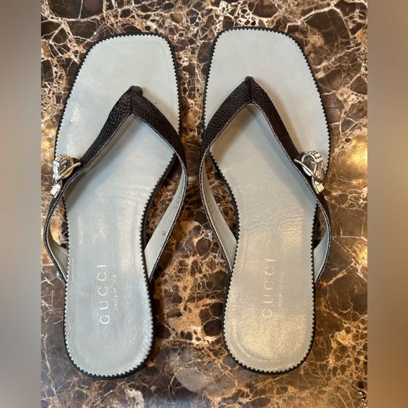 Gucci Black and Silver Women's Sandals - Picture 4 of 10